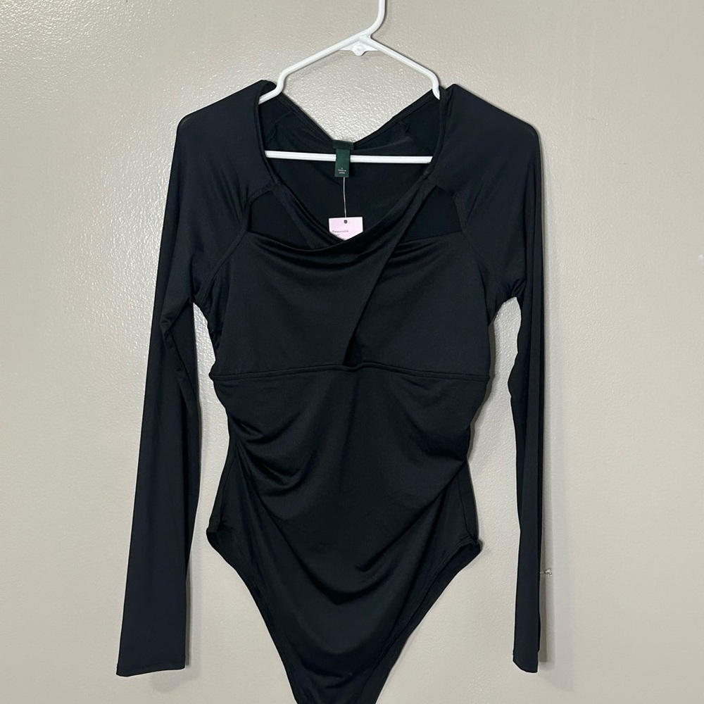 Wild Fable Black Long Sleeve Bodysuit